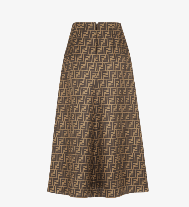 FENDI – Gonna Midi in Seta Monogram FF - Etoilux