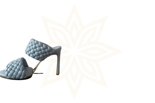 Bottega Veneta Curve Sandals in Pelle Intrecciata Azzurro - Etoilux