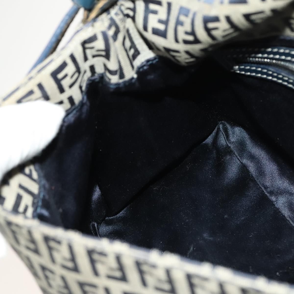 Fendi Mama Baguette in Canvas Zucchino Navy con Finiture Argentate - Etoilux