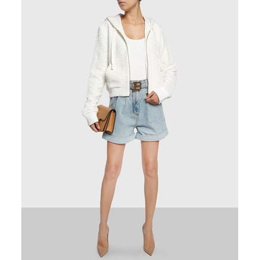 Balmain - Shorts - Azzurro pantaloncini con fibbia - Etoilux