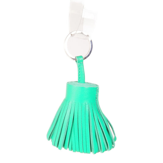 Hermès Carmen Key Ring Agnello Milo Bambou — Hardware Palladio — Scatola Originale - Etoilux