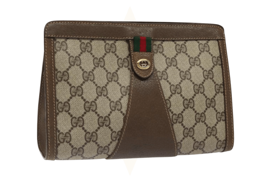 Gucci Pochette Vintage in tela GG Supreme con Web – Iconica & Unisex - Etoilux