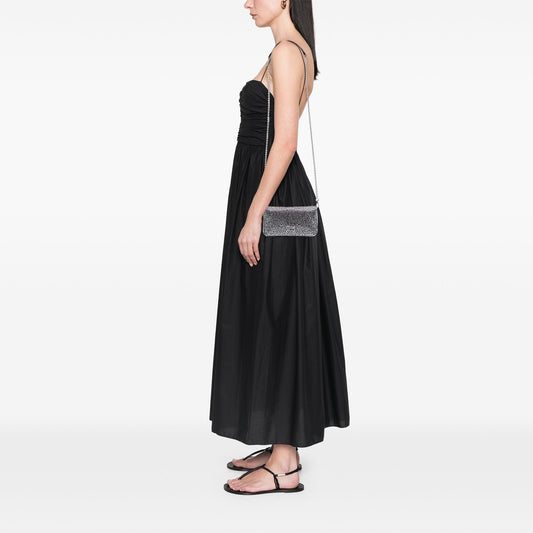 Prada Mini tracolla in raso con catena decorata con cristalli - Etoilux