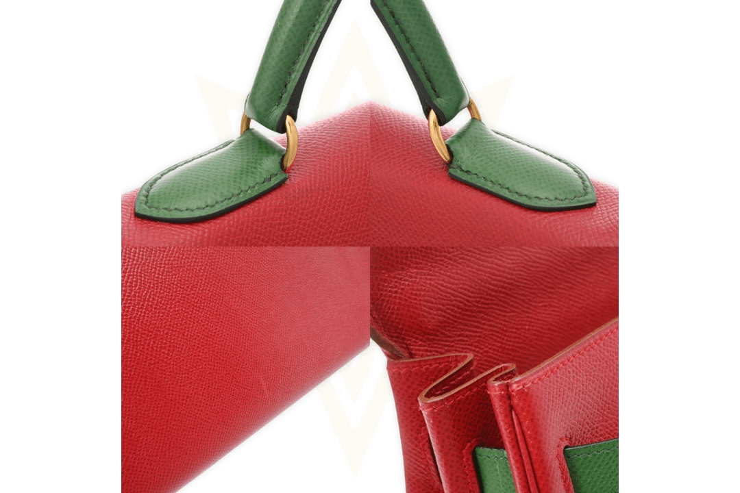 Hermès Kelly 35 Retourne – Pelle Epsom Bicolore Rouge H / Vert Veronese – Gold Hardware - Etoilux