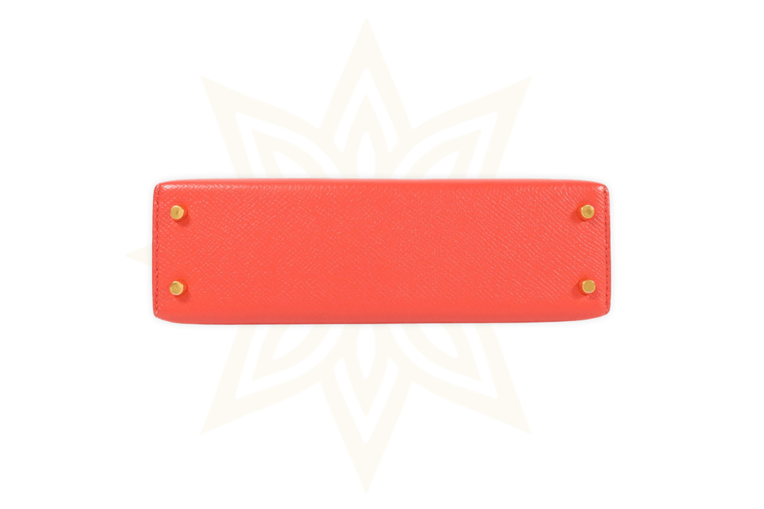Hermès Kelly Mini II – Rouge de Coeur in pelle Epsom con finiture dorate - Etoilux