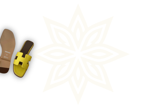 Hermes Sandali Oran Hermes in Pelle Giallo Limone - Etoilux