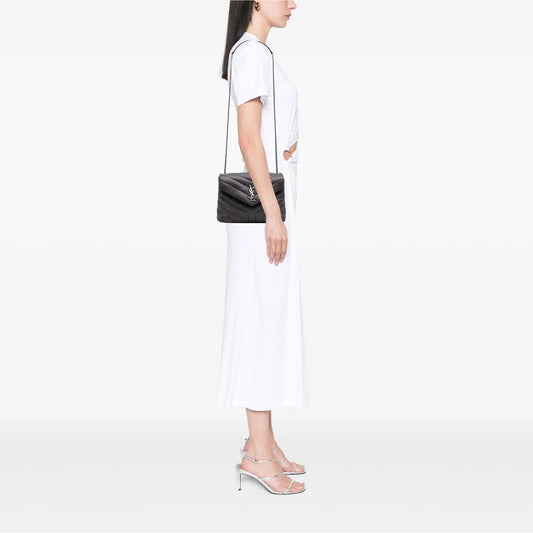 Saint Laurent Piccola borsa a tracolla LouLou in pelle di vitello con monogramma - Etoilux