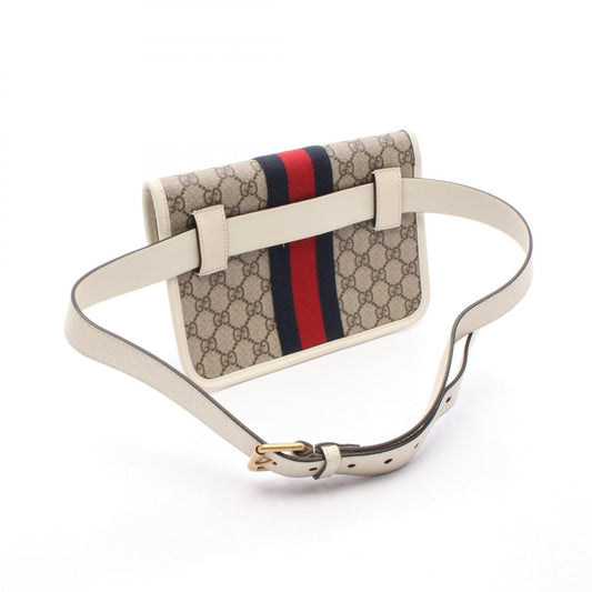 Gucci Ophidia Belt Bag GG Supreme Canvas Pelle Bianca – 24 cm - Etoilux