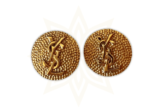Orecchini vintage Yves Saint Laurent in metallo dorato - Etoilux