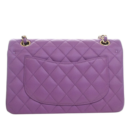 Chanel Classic Flap Pelle Caviar Viola Medium – 22 cm - Etoilux