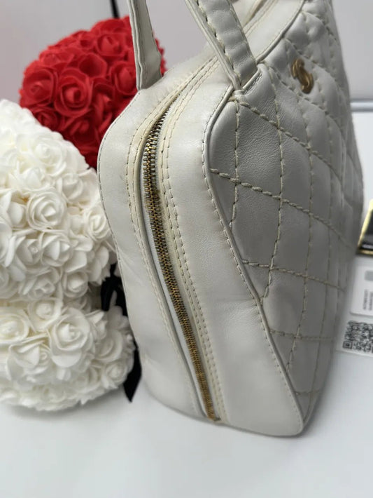 Chanel Wild Stitch Tote Pelle Agnello Off - White — Serie 6 - Etoilux