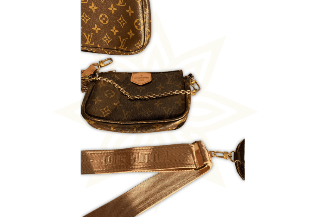 Louis Vuitton Multi Pochette Accessoires in Tela Monogram con Tracolla Rosa - Etoilux