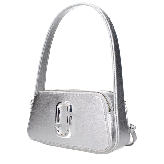 Marc Jacobs – Mini Borsa a Spalla in Pelle Saffiano Argento - Etoilux