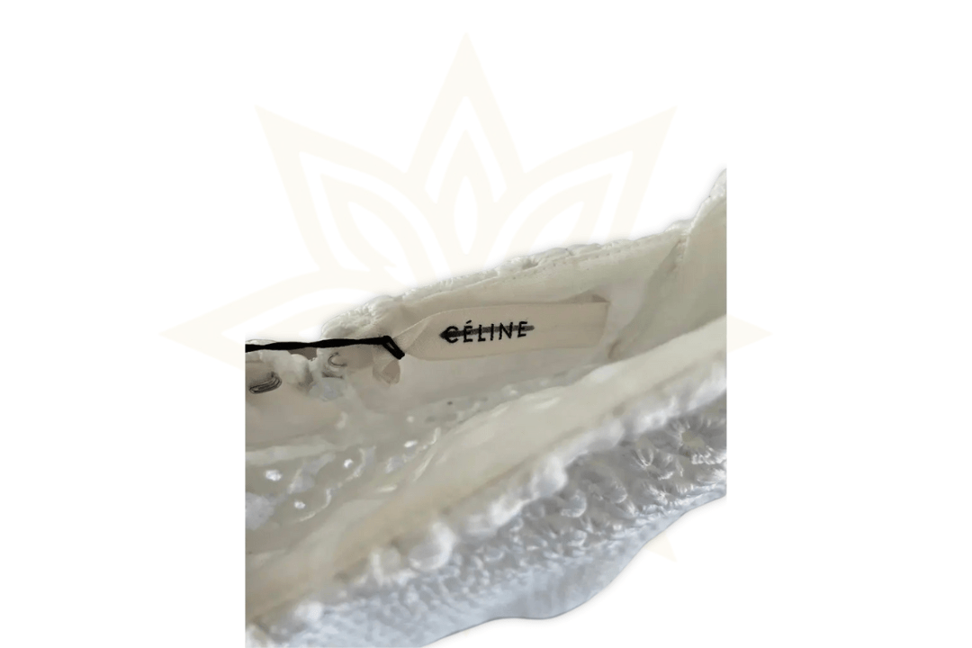 Abito Céline bianco in cotone ricamato – Nuovo con etichetta - Etoilux
