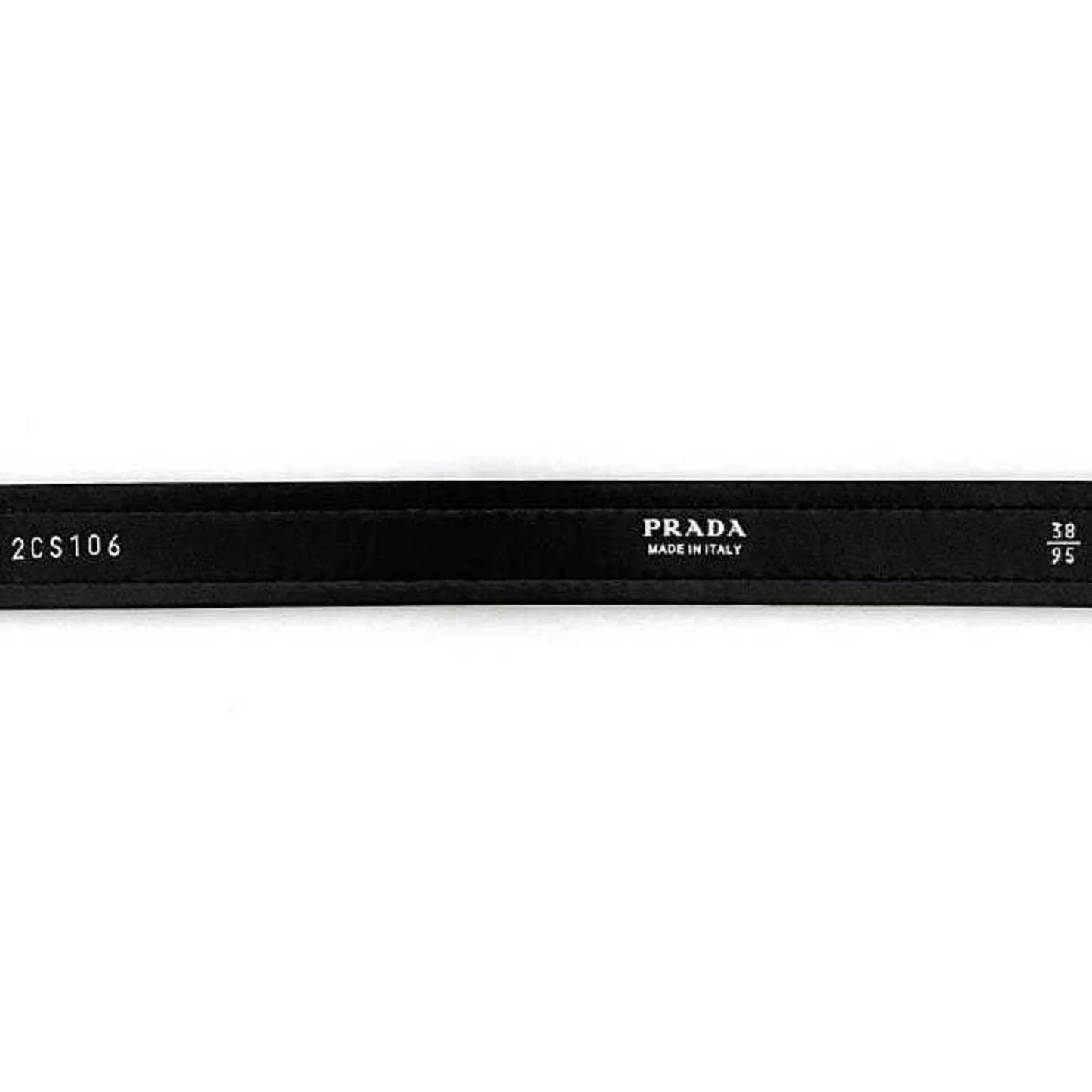 Prada Cintura Prada ec - 22932 nera NERO 2CS106 97cm inutilizzata in pelle PRADA vita lunga grana sottile 30mm fibbia quadrata uomo donna unisex - Etoilux