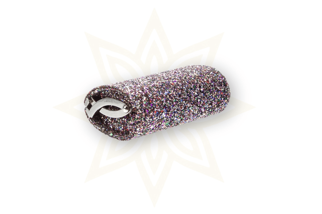 Jimmy Choo Minaudière glitterata con etichette - Etoilux
