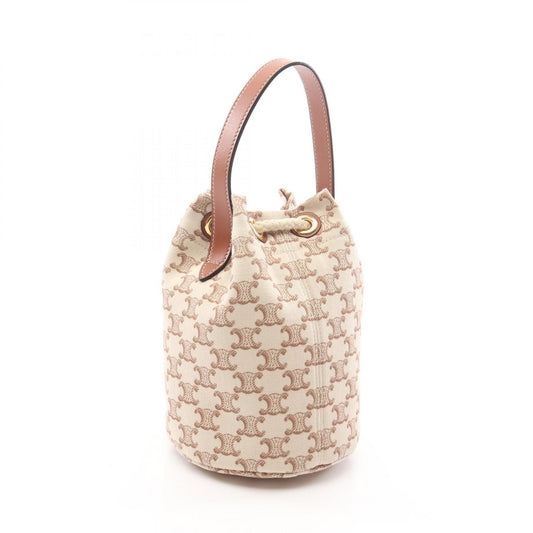 Celine Teen Drawstring Triomphe Canvas & Pelle Tan – 14,5 cm - Etoilux