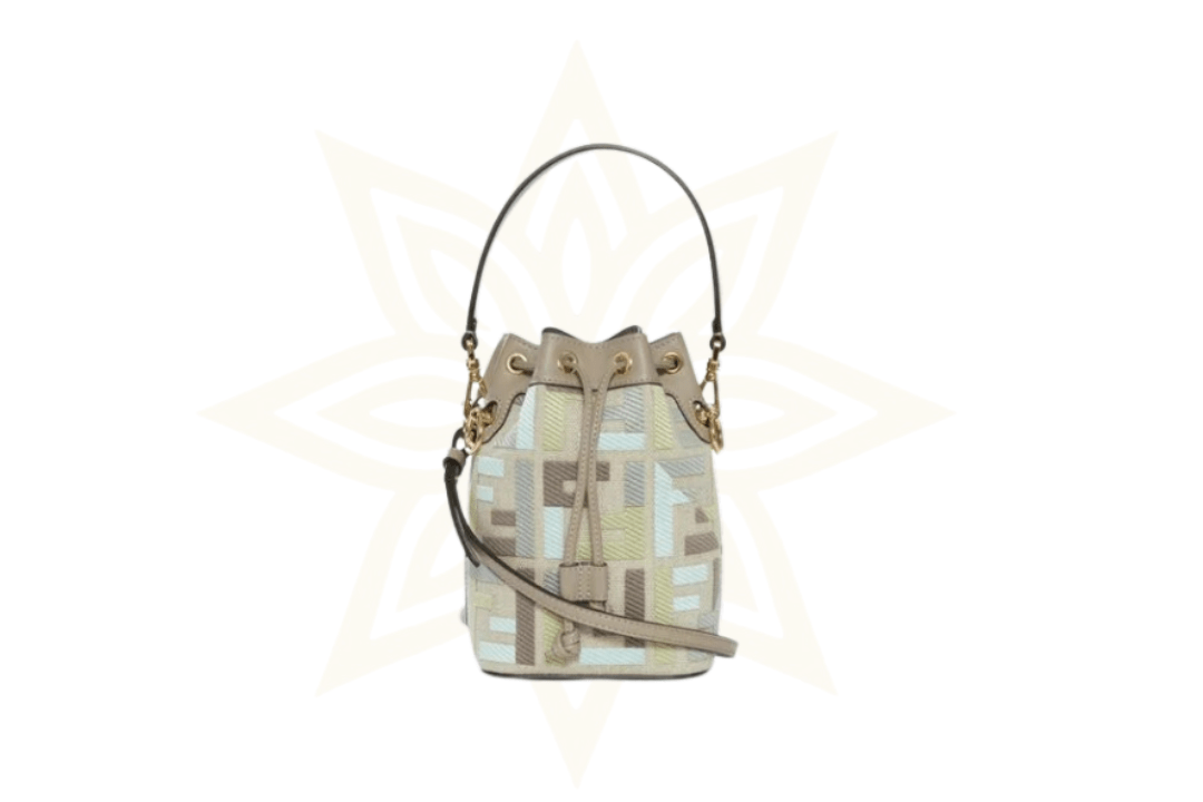 Fendi Mon Tresor Mini Bucket Bag in Tessuto FF Multicolor - Etoilux