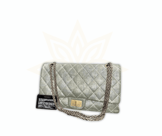 Chanel Reissue 2.55 – Tessuto metallizzato verde - Etoilux