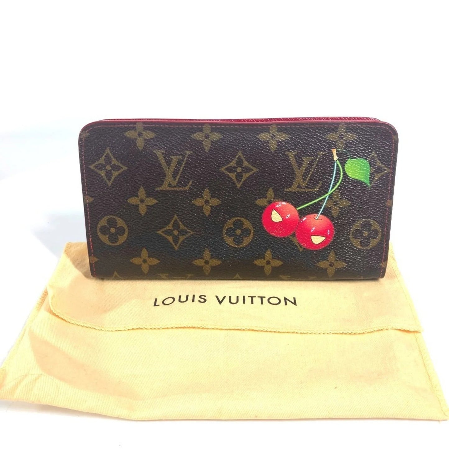 LOUIS VUITTON M95006 Monogram Cherry Takashi Murakami Porte Monnaie Zip Portafoglio lungo con cerniera rotonda in tela da donna Marrone - Etoilux