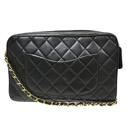 Chanel Vintage Flap a Spalla – Agnello Trapuntato Nero · 27 cm - Etoilux