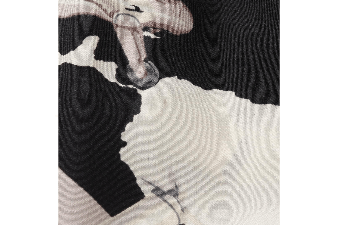 CHANEL – Gonna plissettata in pura seta con stampa aeronautica (Collezione 06P) Taglia: 42 IT Made in France - Etoilux