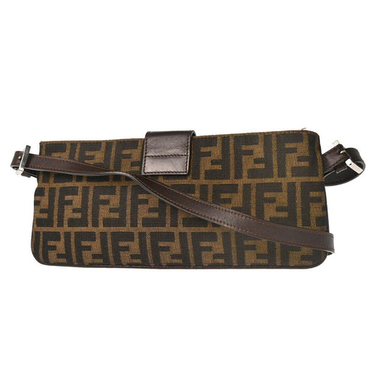 Fendi – Baguette Pochette in Tela FF Zucca Marrone - Etoilux