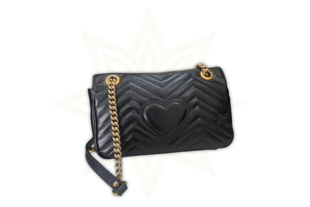 Gucci GG Marmont Small in pelle nera matelassé - Etoilux