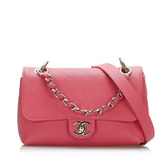 Chanel Small Flap Bag Caviar Rosa Hardware Gold 2019 – 20 cm (manico + tracolla) - Etoilux