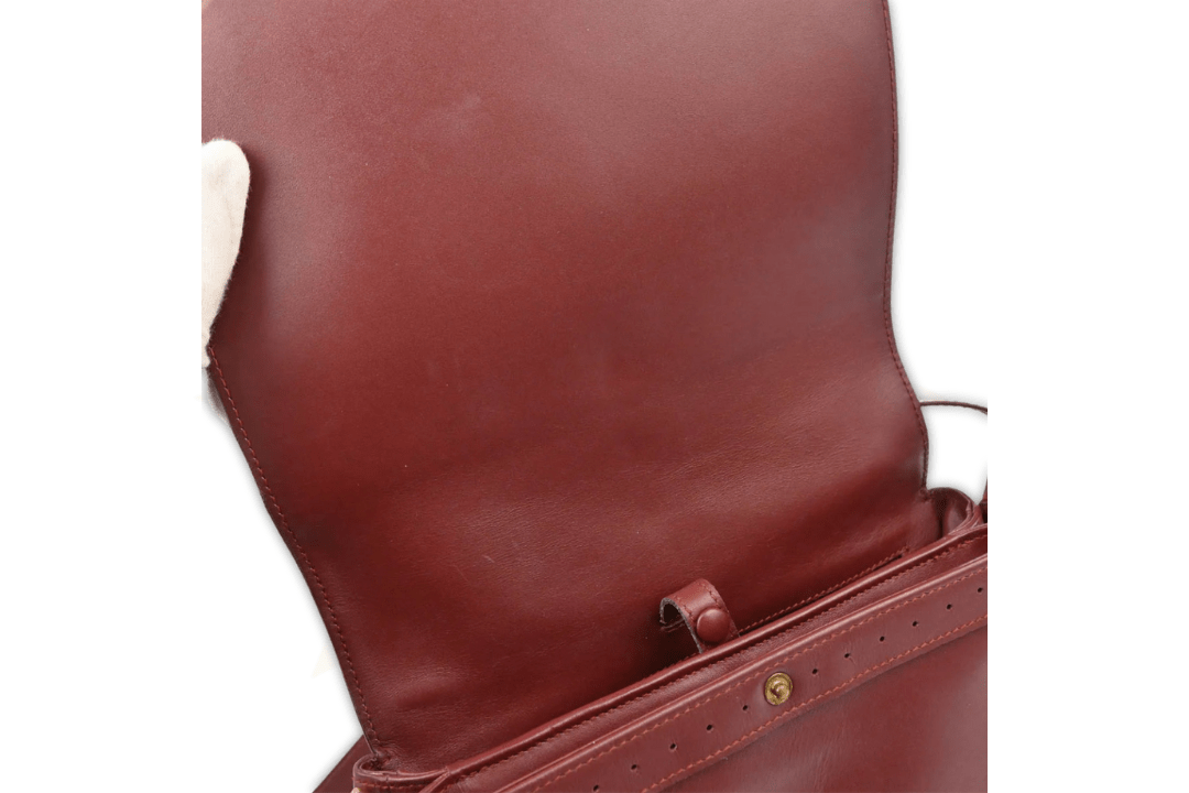 Cartier – Must de Cartier Saddle Bag in pelle bordeaux (Vintage Made in Italy) - Etoilux