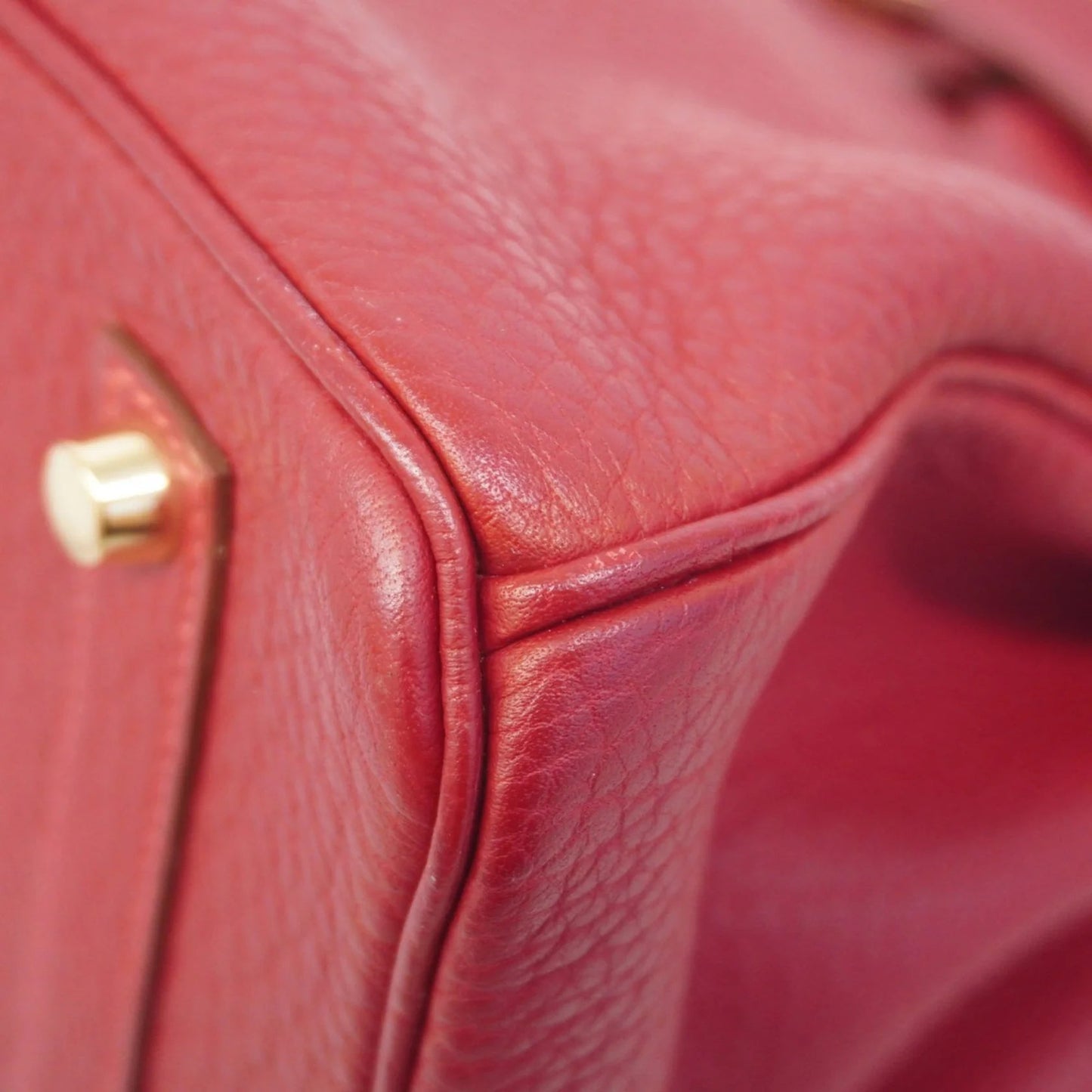 Hermès Birkin 35 in Pelle Togo Rouge Casaque – Oro - Etoilux