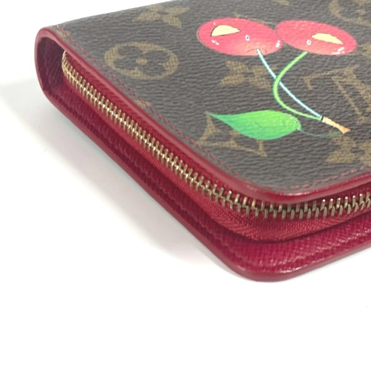 LOUIS VUITTON M95006 Monogram Cherry Takashi Murakami Porte Monnaie Zip Portafoglio lungo con cerniera rotonda in tela da donna Marrone - Etoilux