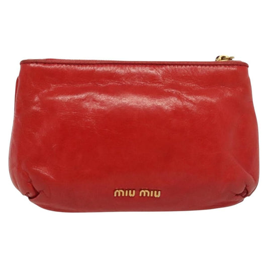 Miu Miu – Pouch in Pelle Rossa con Fiocco e Dettagli Dorati - Etoilux
