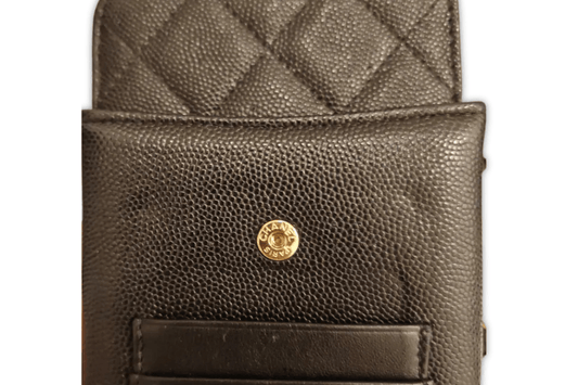 Chanel Mini Pouch in pelle Caviar nera - Etoilux