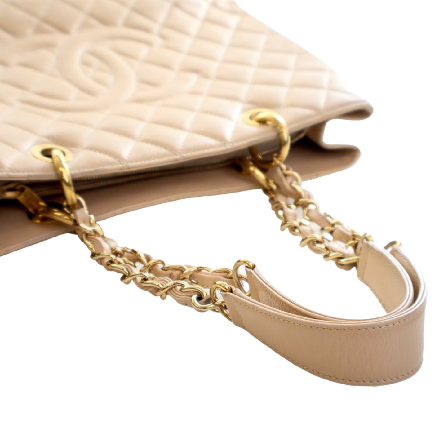 Chanel Grand Shopping Tote Caviar Beige 2011 – Size Medium - Etoilux