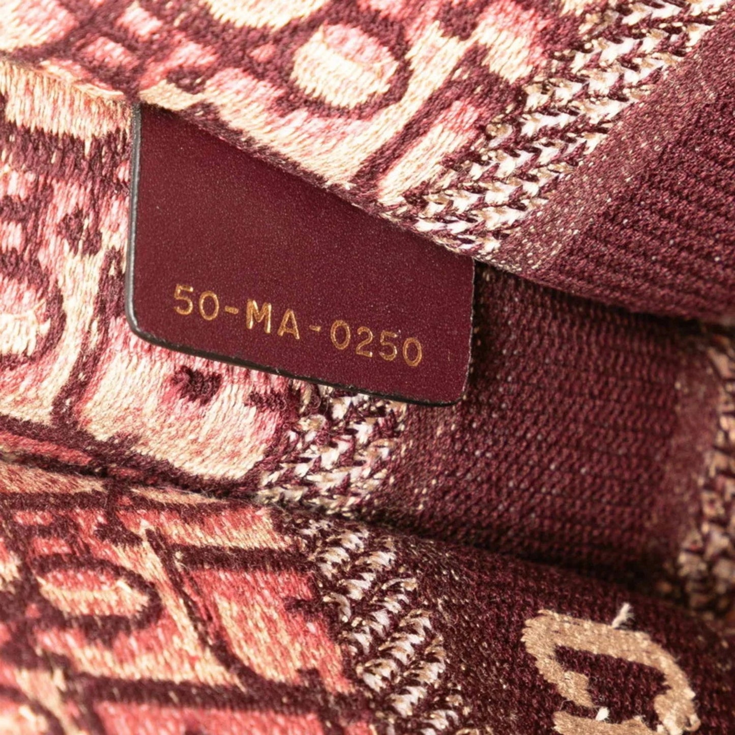 Christian Dior Borsa a mano Christian Dior Dior Lady Oblique Embroidery Mini Book Tote Bag Borsa a mano in tela rosso vino beige da donna - Etoilux