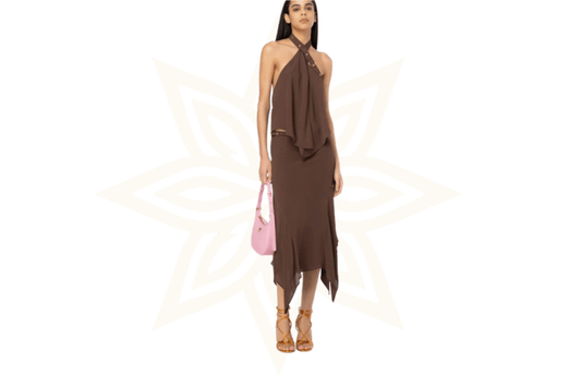Pinko – Gonna midi in chiffon con dettagli metallici - Etoilux