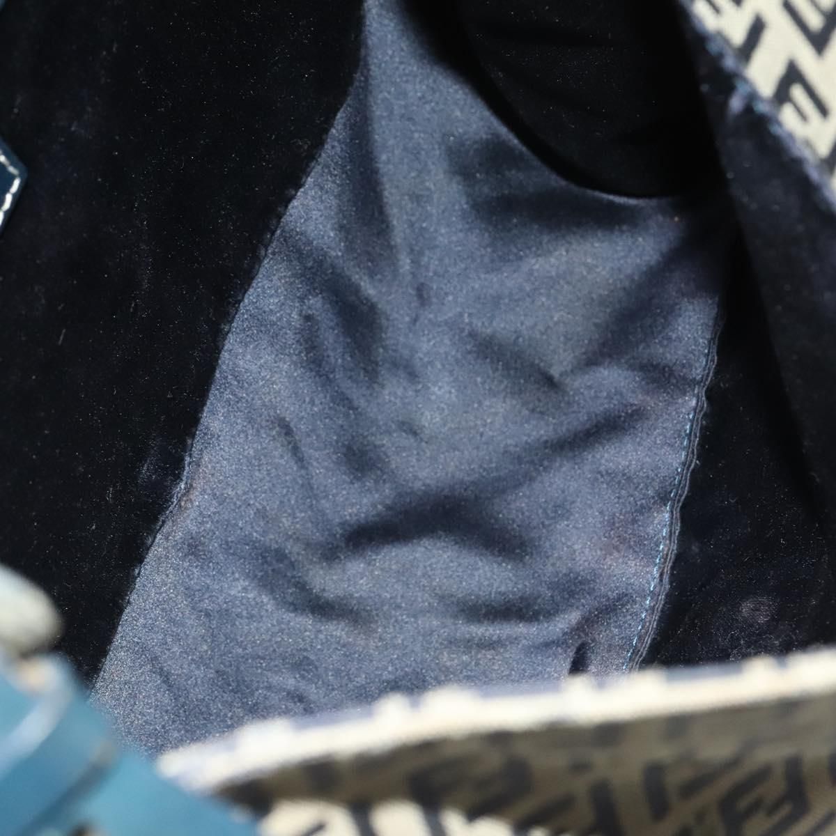 Fendi Mama Baguette in Canvas Zucchino Navy con Finiture Argentate - Etoilux