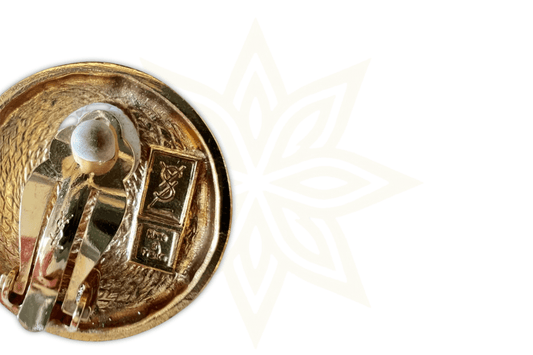 Orecchini vintage Yves Saint Laurent in metallo dorato - Etoilux