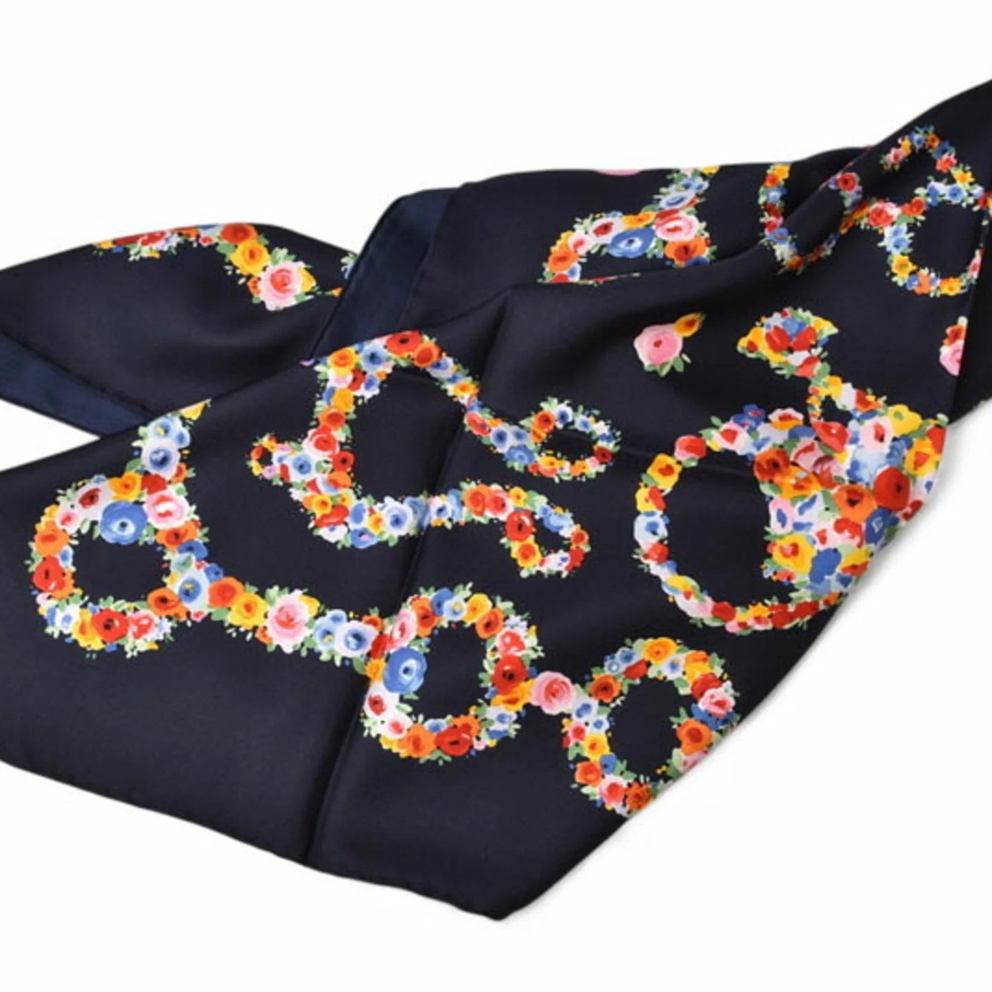 Gucci Sciarpa Gucci a fiori grandi multicolore blu navy - Etoilux