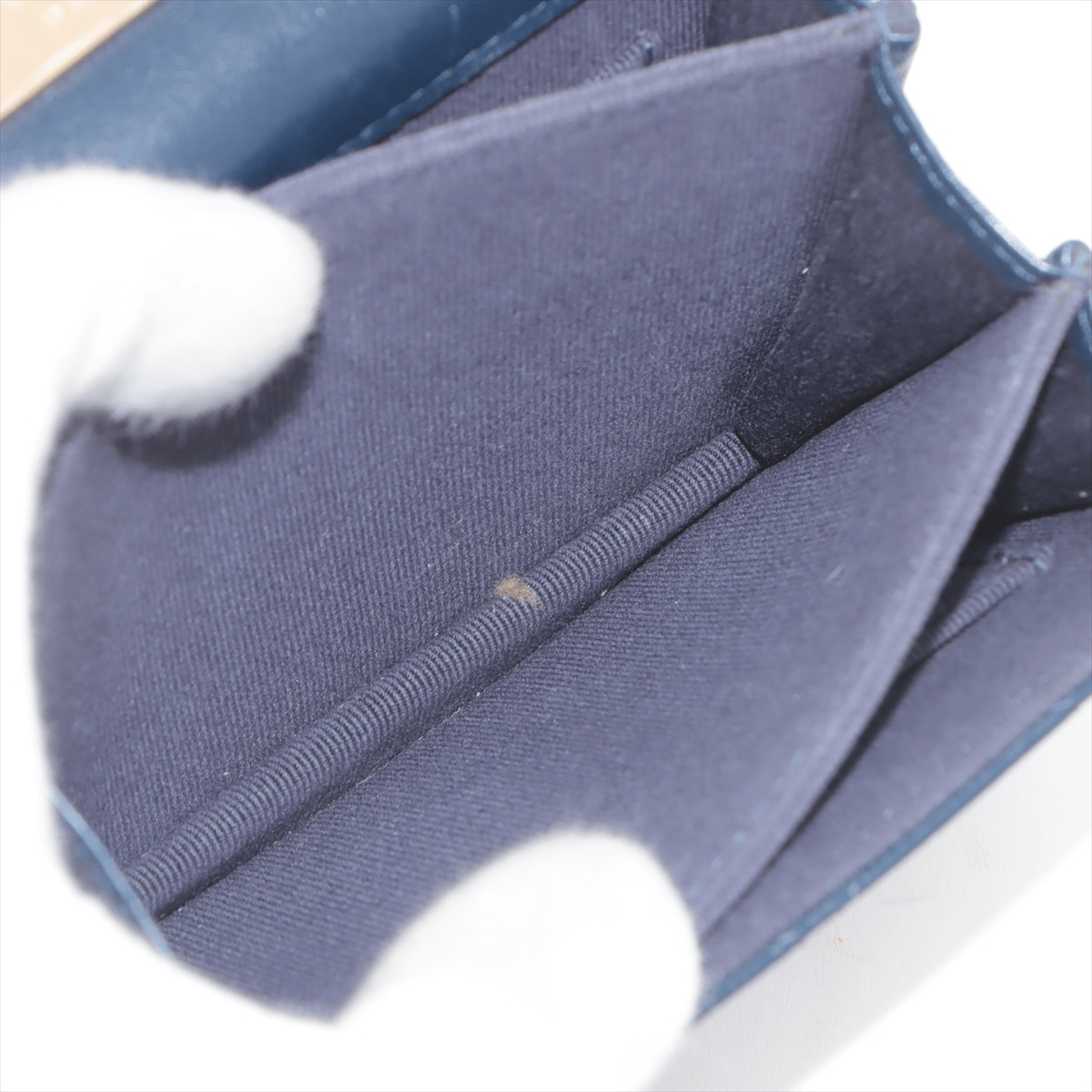CHANEL Mini Handle Wallet on Chain in pelle trapuntata blu navy - Etoilux