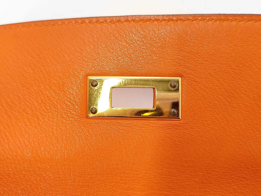 Hermès Kelly 32 Retourné Pelle Gulliver Arancione GHW 2000 – 32 cm - Etoilux