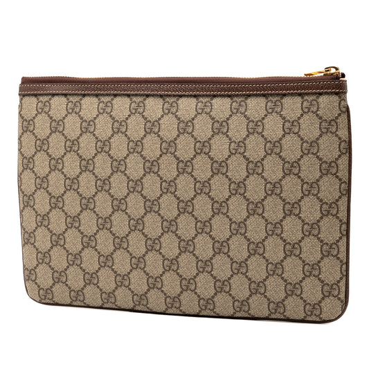 Gucci Ophidia GG Supreme – Pochette in Tela Rivestita, Brown – 20 x 28,5 cm - Etoilux
