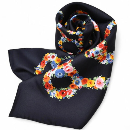 Gucci Sciarpa Gucci a fiori grandi multicolore blu navy - Etoilux