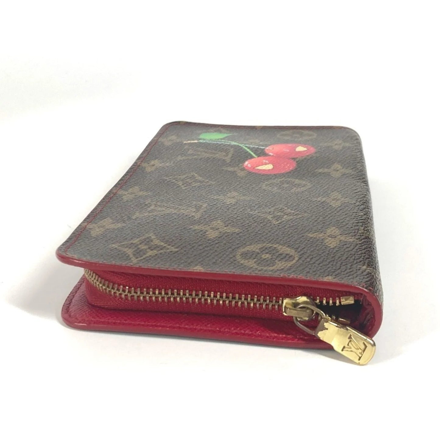 LOUIS VUITTON M95006 Monogram Cherry Takashi Murakami Porte Monnaie Zip Portafoglio lungo con cerniera rotonda in tela da donna Marrone - Etoilux