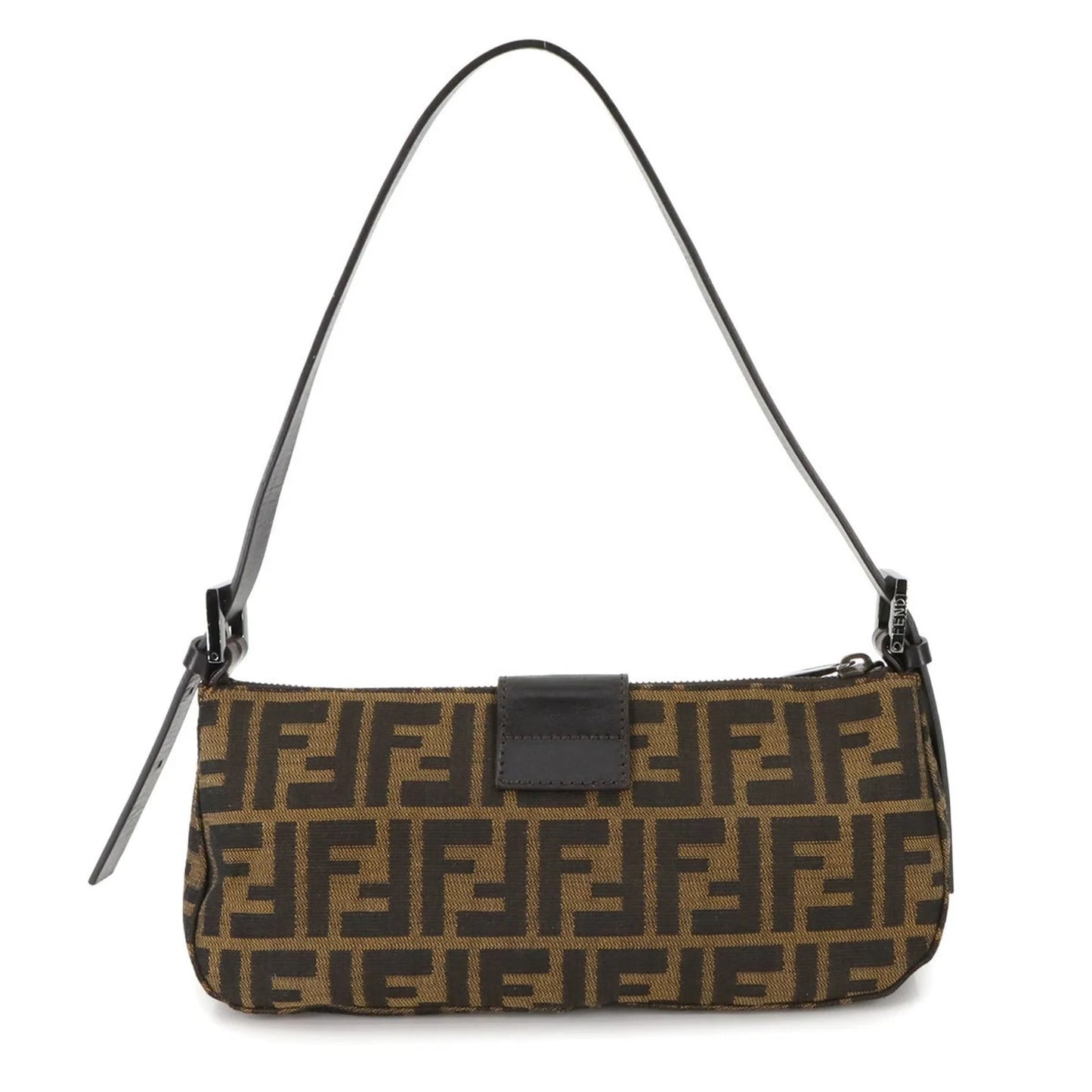Fendi FENDI Zucca Mamma Baguette Borsa a tracolla in tela e pelle marrone 8BR034 Hardware argento - Etoilux