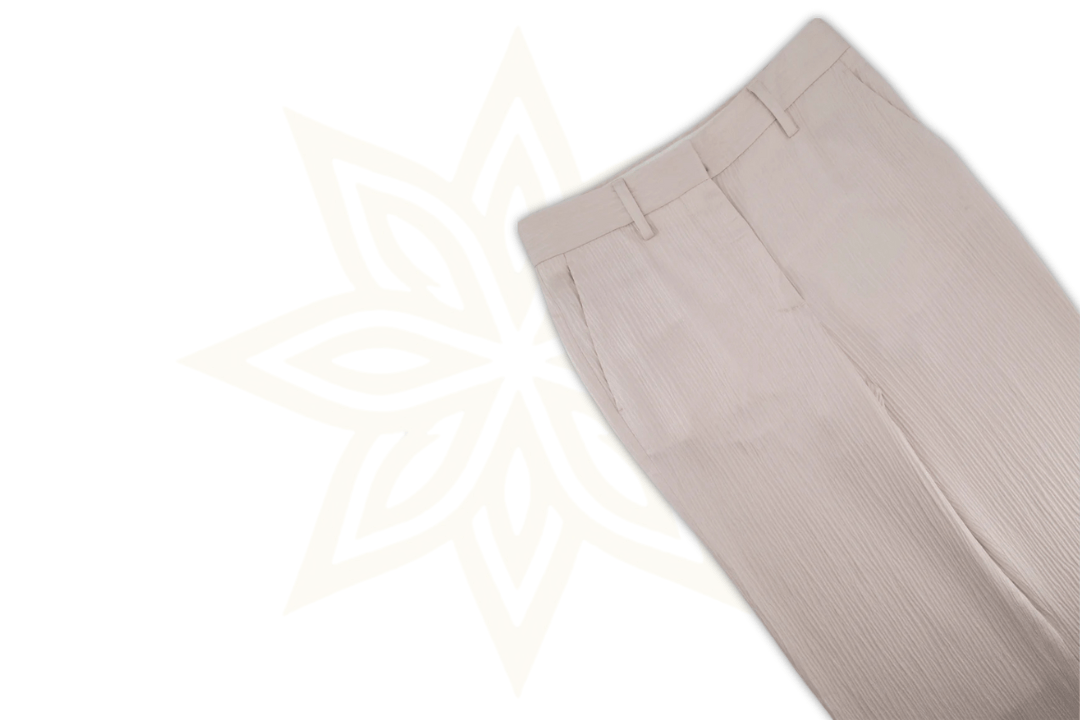 Off - White Pantaloni eleganti a gamba dritta in raso a coste rosa chiaro Off - White, taglia IT 38 (UK 6) - Etoilux