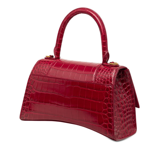 Balenciaga Hourglass Small Pelle Coccodrillo Rossa Hardware Oro – 22,5 cm - Etoilux