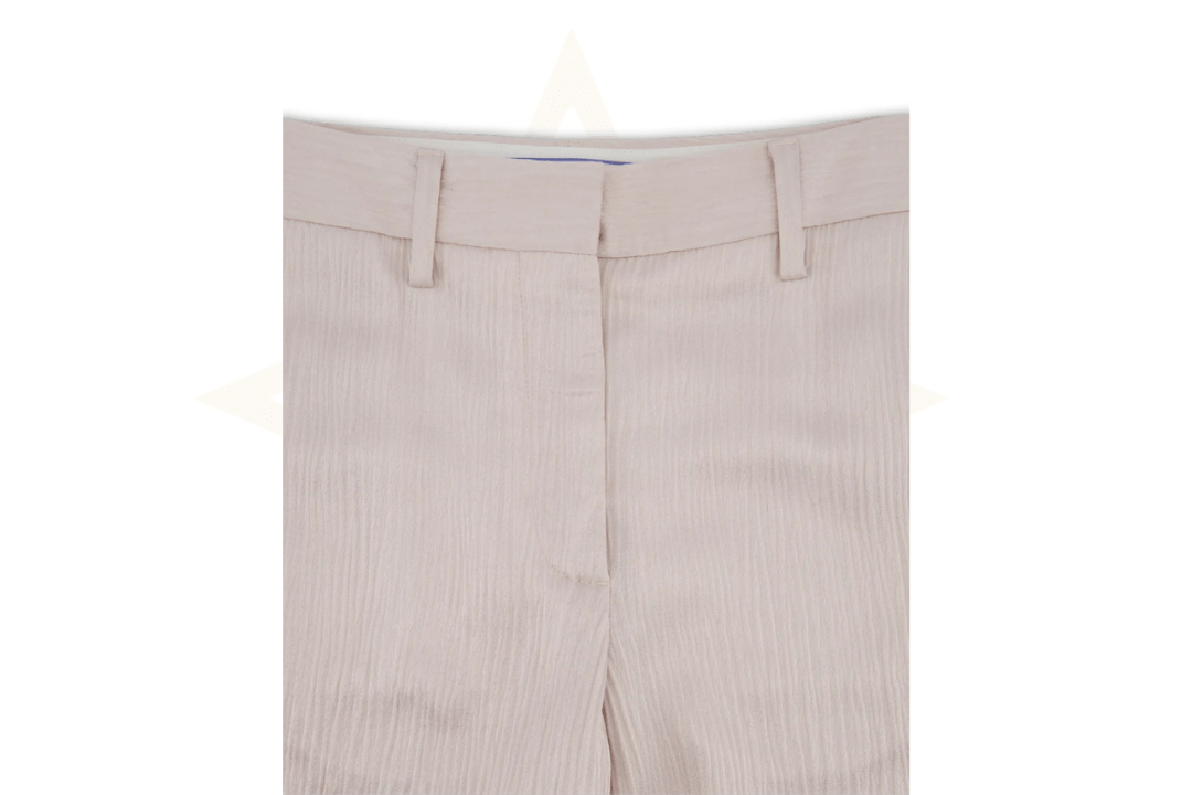 Off - White Pantaloni eleganti a gamba dritta in raso a coste rosa chiaro Off - White, taglia IT 38 (UK 6) - Etoilux