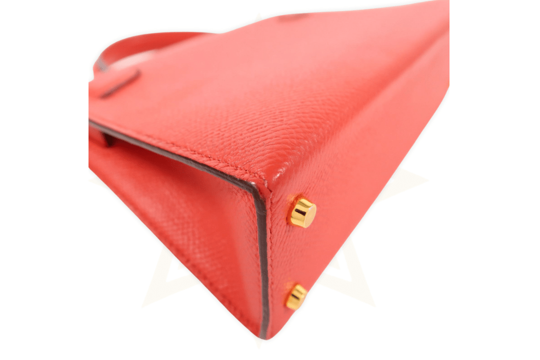 Hermès Kelly Mini II – Rouge de Coeur in pelle Epsom con finiture dorate - Etoilux